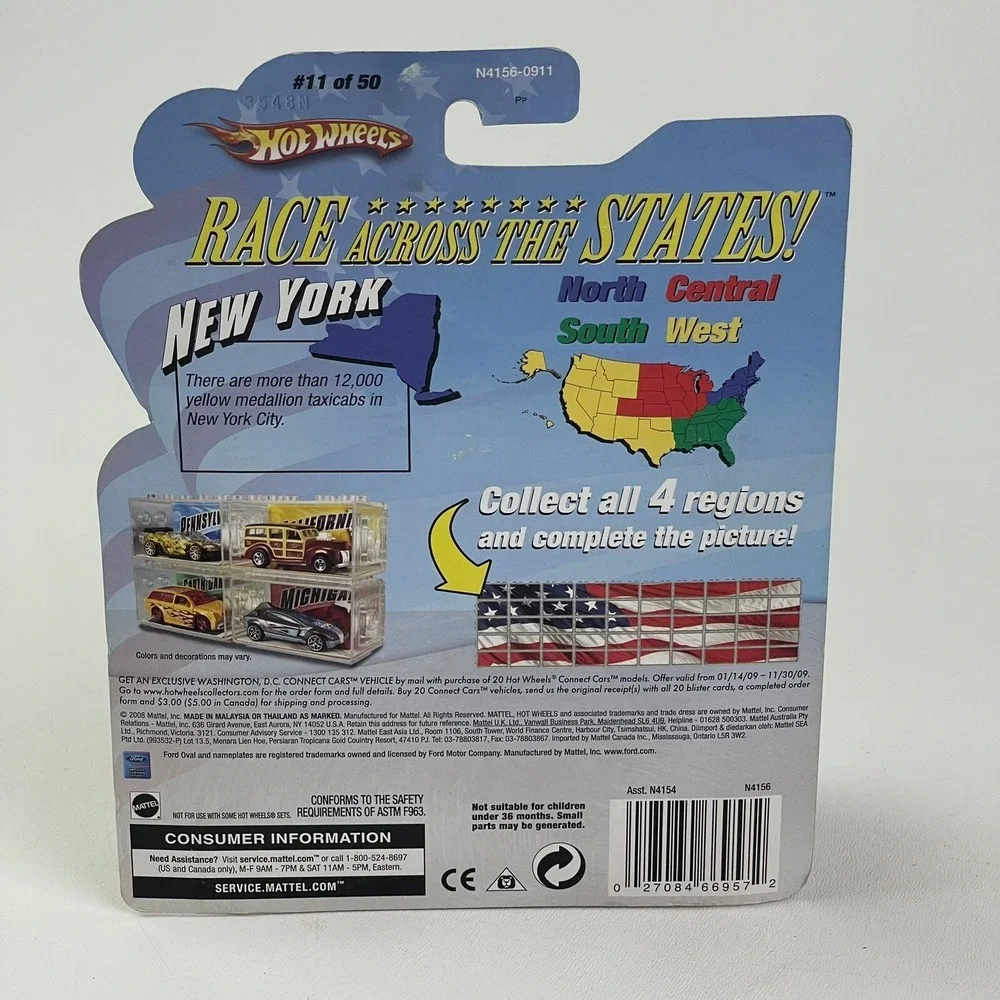Hot Wheels Connect Cars NEW YORK Taxi Cab Fat Fendered 40 Car  1/64